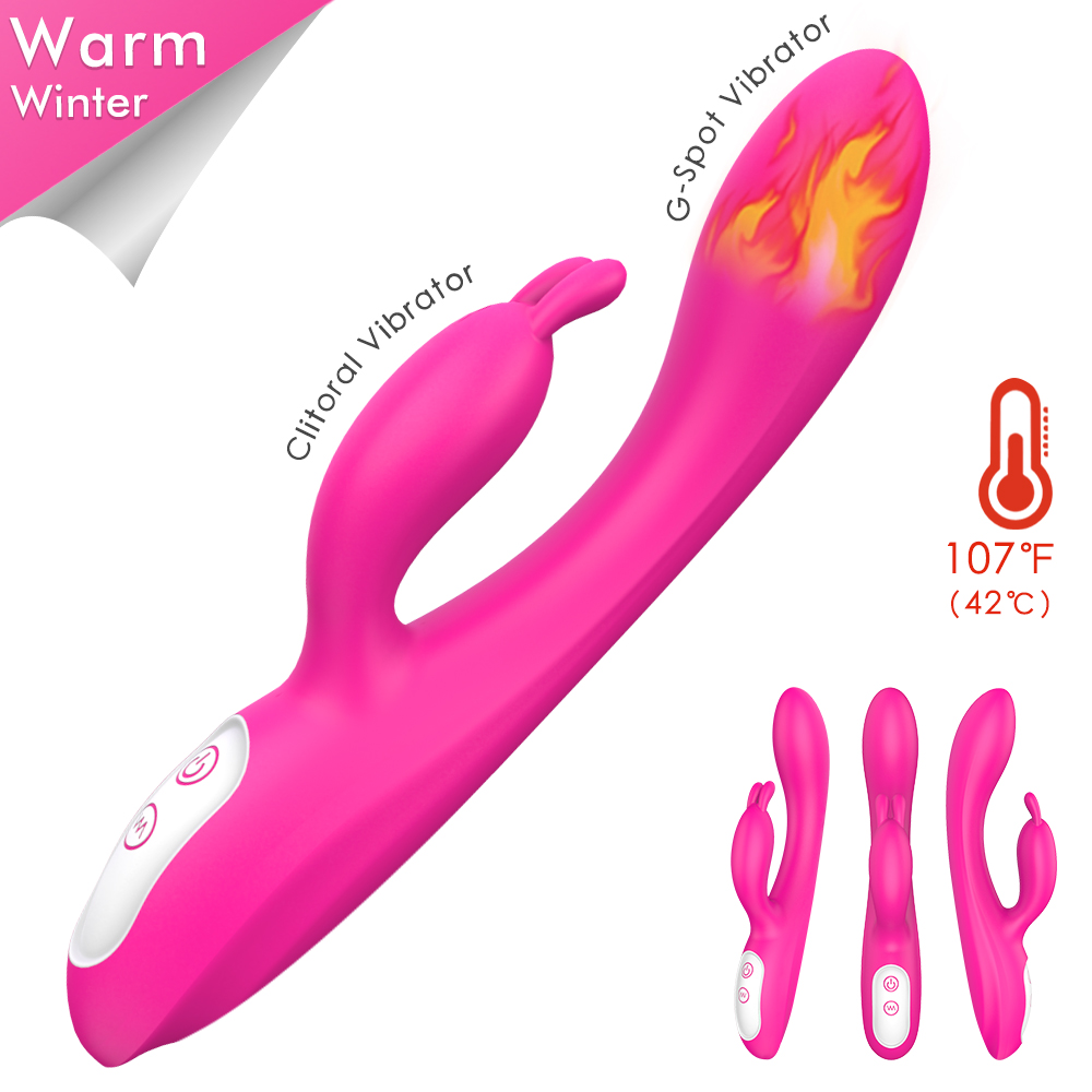 Heated Vagina Sex Toy, G-Spot And C-Spot Stimulating Rabbit Vibrator For Women