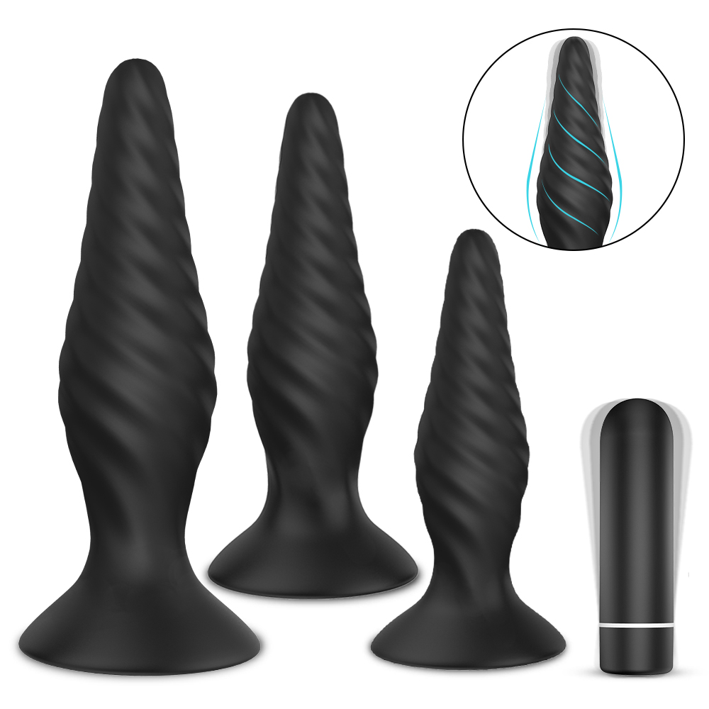 3 Pcs/Set Silicone Electric Shock Vibrating Sex Toys Anal Butt Plug Underwear For Male Couple Anal Sexual